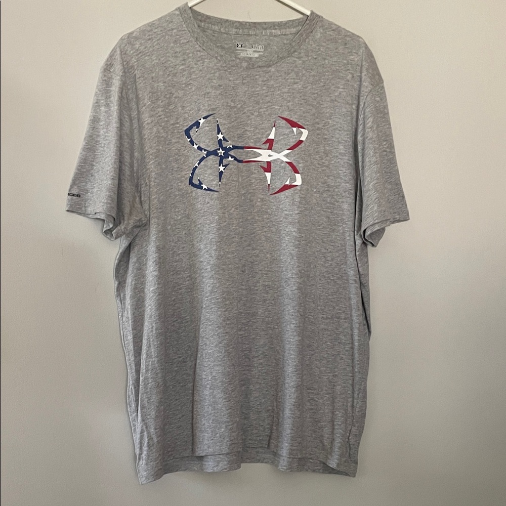 Under Armour Men's Gray T-Shirt with Patriotic Logo